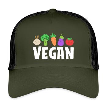 Dietician Diet Vegan - Kids’ Trucker Cap - olive/black - Front