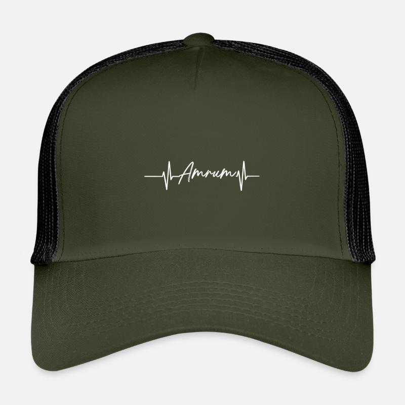 Herzschlag mit Name Amrum - Kinder Trucker-Cap - Olive/Schwarz