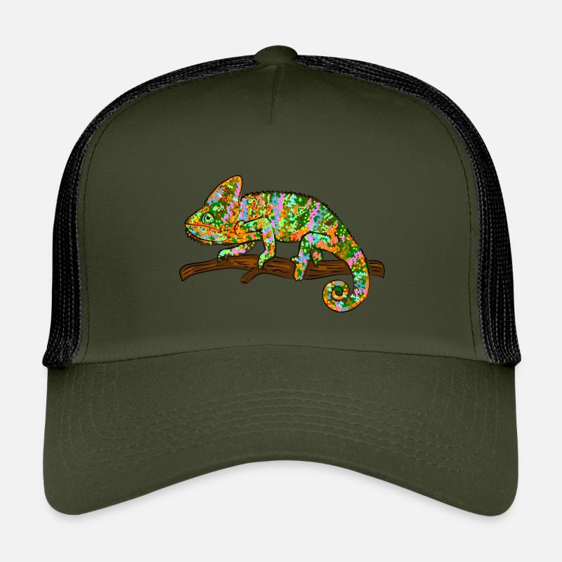 Chamäleon Exotisch - Kinder Trucker-Cap - Olive/Schwarz