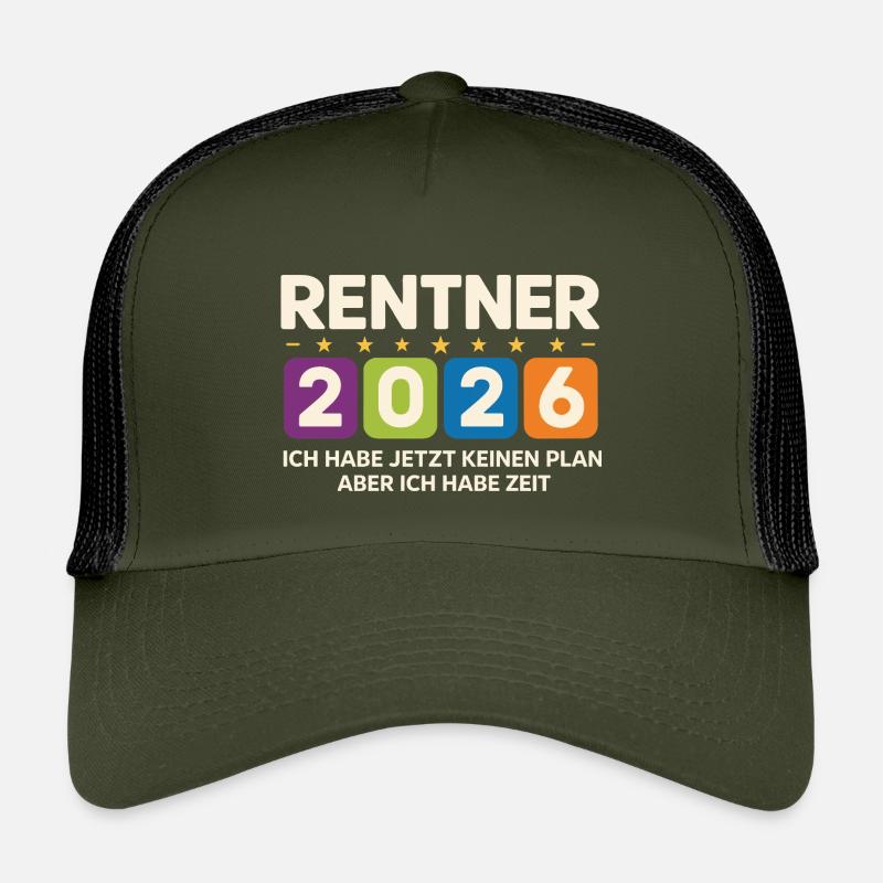 Retraités 2026 : Pas de plan, mais du temps - Casquette trucker enfant - olive/noir