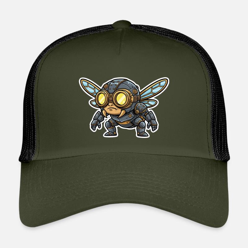 Mouche de Combat Steampunk Armure Acier et Laiton Casquette trucker enfant