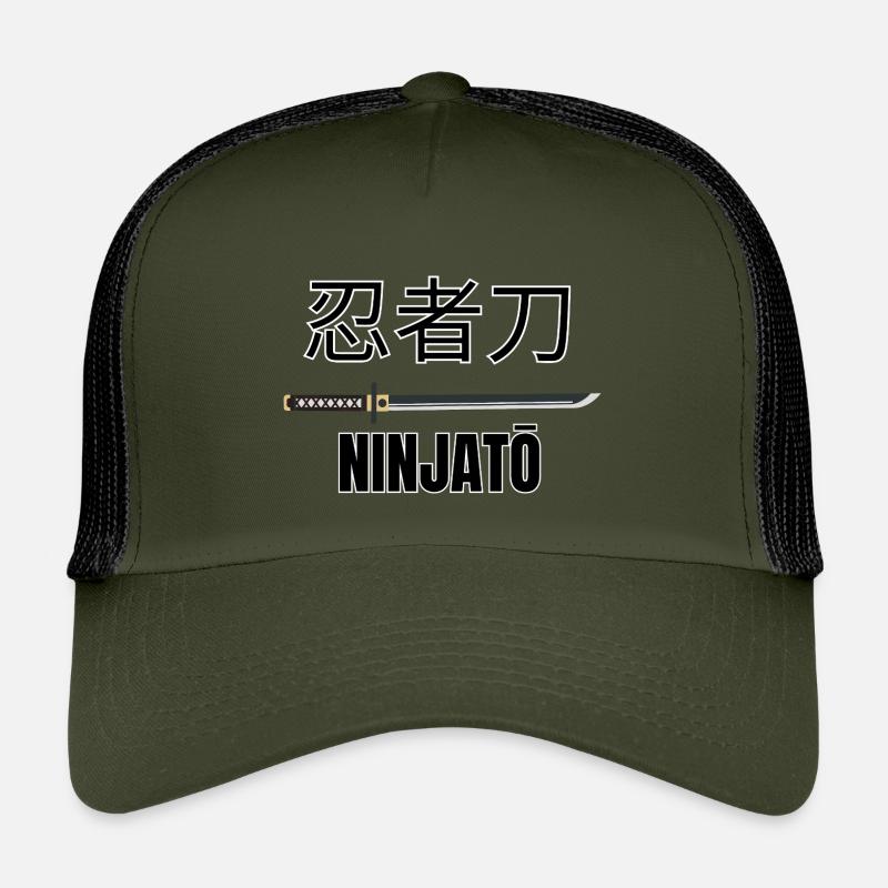 Ninjatō 忍者刀 – Japanese Ninja Sword  - Kinder Trucker-Cap - Olive/Schwarz