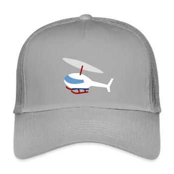 White Helicopter - Kids’ Trucker Cap - light grey - Front