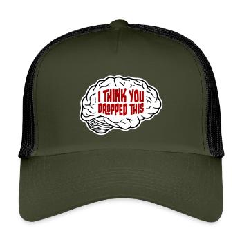 Je crois que tu as laissé tomber ton humour sarcastique, c’est le cerveau - Casquette trucker enfant - olive/noir - Devant