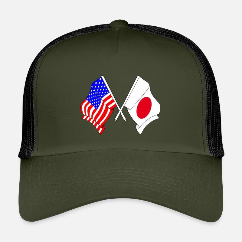 Drapeau des États-Unis et drapeau du Japon Casquette trucker enfant