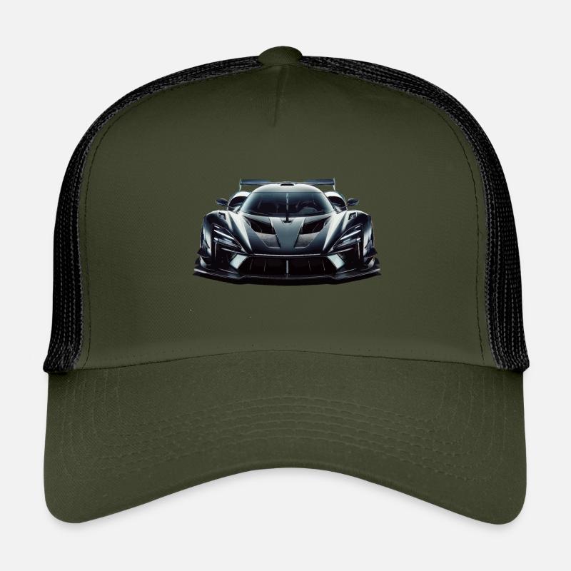 Futuristischer, extrem leistungsstarker Rennwagen - Kinder Trucker-Cap - Olive/Schwarz