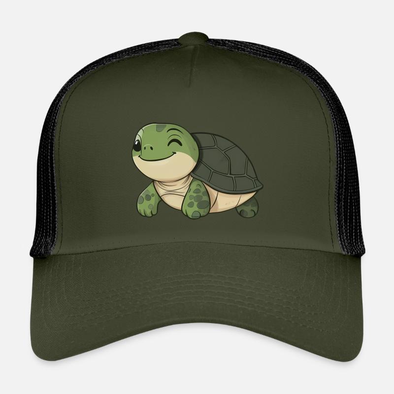 Tortue heureuse mignonne - dessin animé adorable et joyeux Casquette trucker enfant