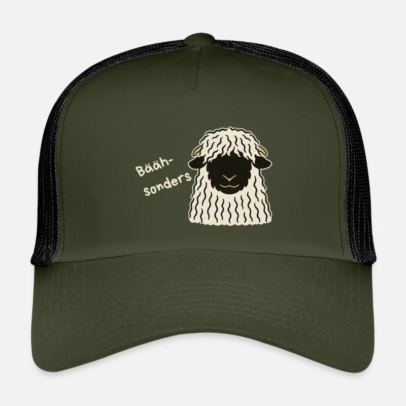Bäähsonders - das Walliser Schwarznasenschaf - Kinder Trucker-Cap - Olive/Schwarz