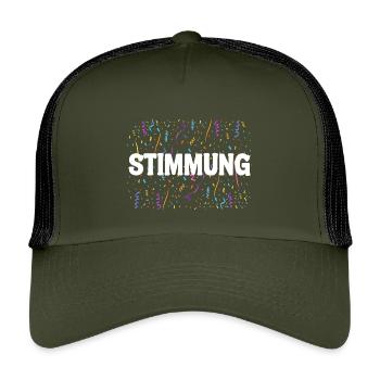 MOOD – Confetti Carnival Carnival Shirt - Kids’ Trucker Cap - olive/black - Front