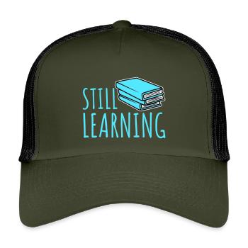 Toujours en apprentissage, progression, motivation des élèves - Casquette trucker enfant - olive/noir - Devant