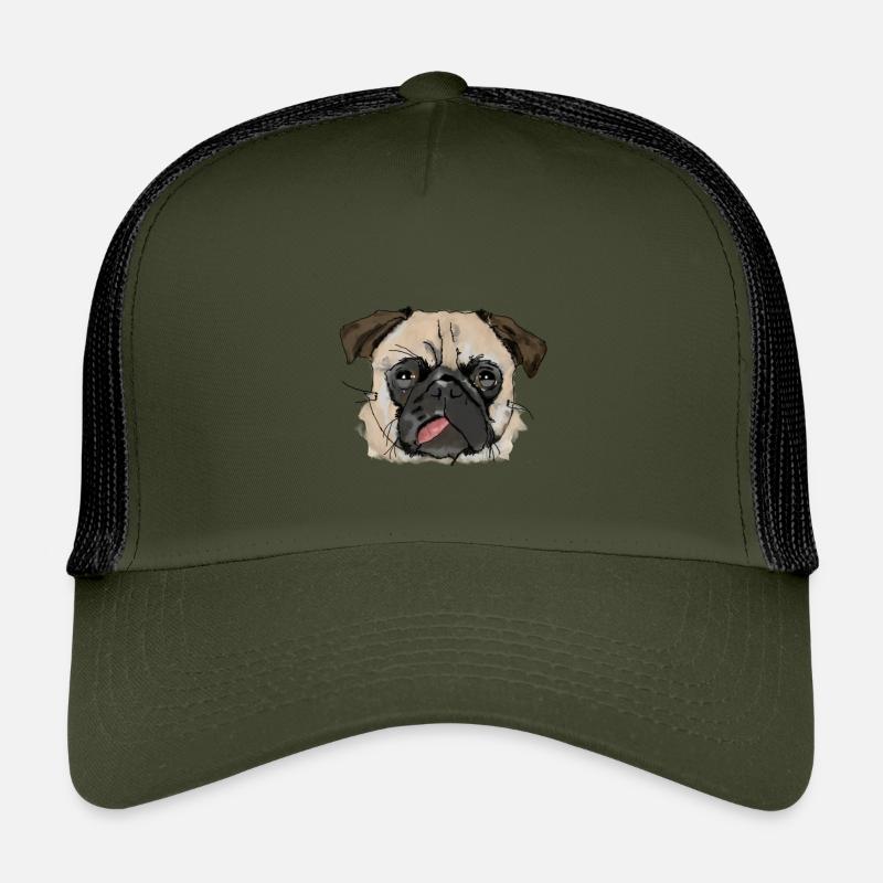 Mops - Kinder Trucker-Cap - Olive/Schwarz