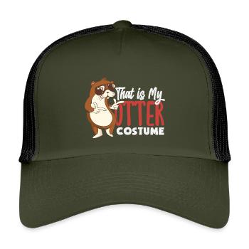 Seeotter Kostüm - Kinder Trucker-Cap - Olive/Schwarz - Vorne