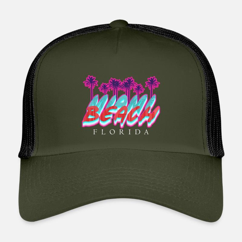 Beach Florida Neon Palms Kids’ Trucker Cap