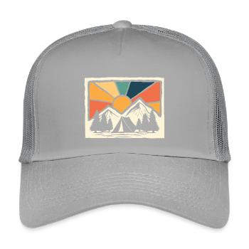 Mountain Camping Hiking Forest Scouts Campers - Kids’ Trucker Cap - light grey - Front