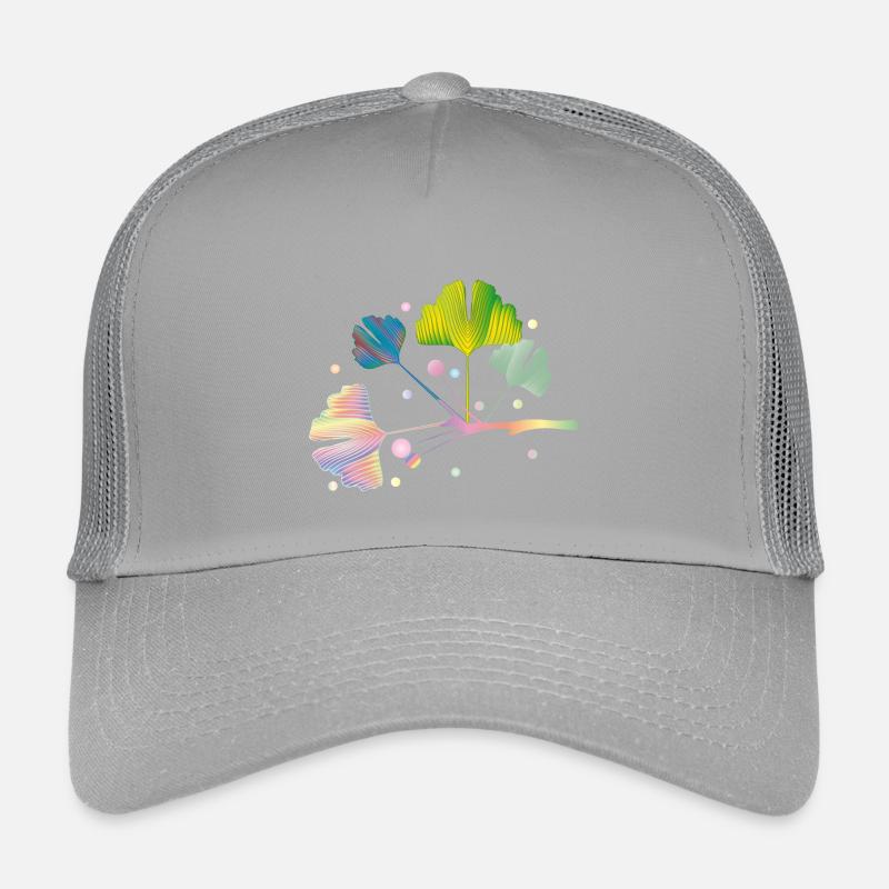 branche d'arbre ginkgo coloré avec des feuilles aux couleurs de l'arc-en-ciel Casquette trucker enfant