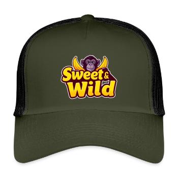 Süß und Wild - Kinder Trucker-Cap - Olive/Schwarz - Vorne