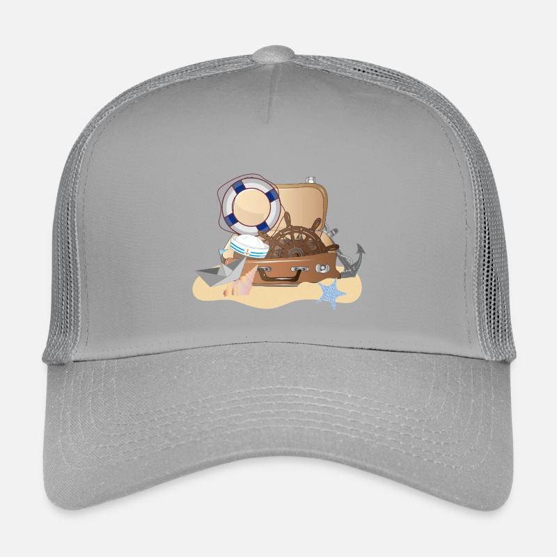 Maritime suitcase – nautical holiday design Kids’ Trucker Cap