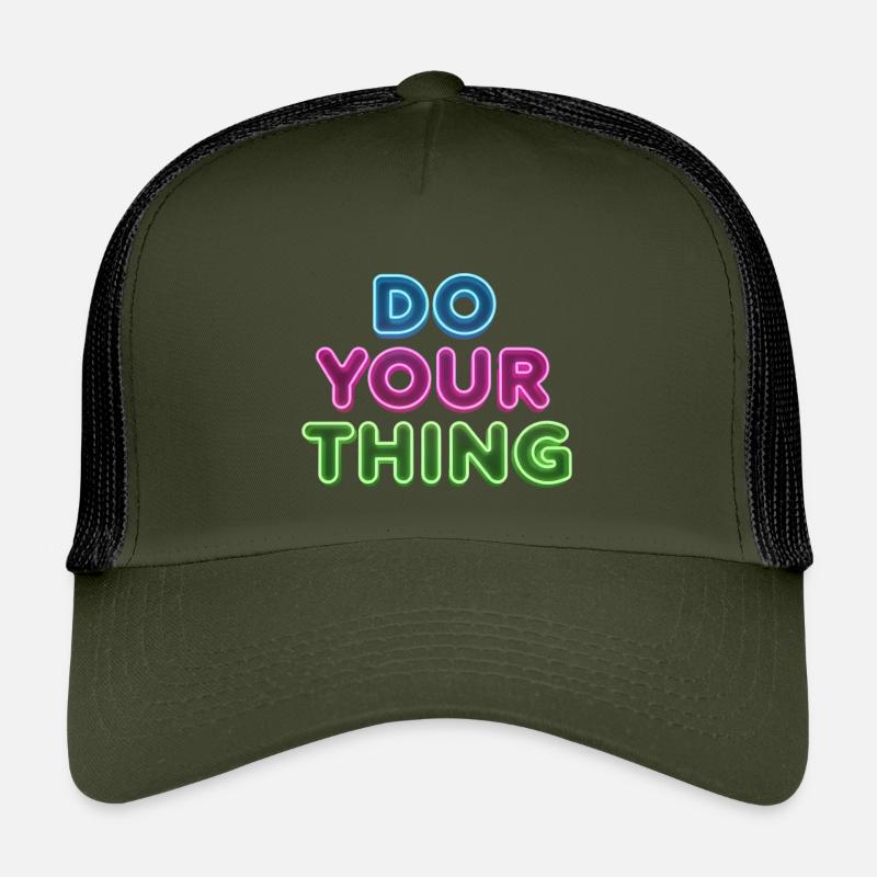 Do Your Thing Neon Schriftzug - Kinder Trucker-Cap - Olive/Schwarz