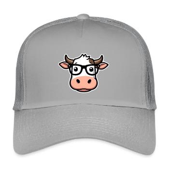 Vache avec des lunettes - Casquette trucker enfant - gris clair - Devant