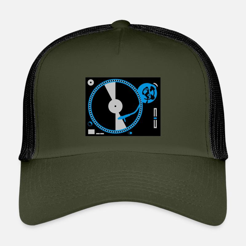 turntables - Kids’ Trucker Cap - olive/black