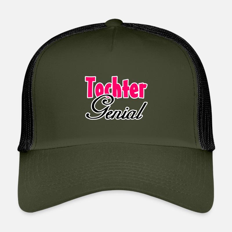 Tochter Genial Geschenk - Kinder Trucker-Cap - Olive/Schwarz