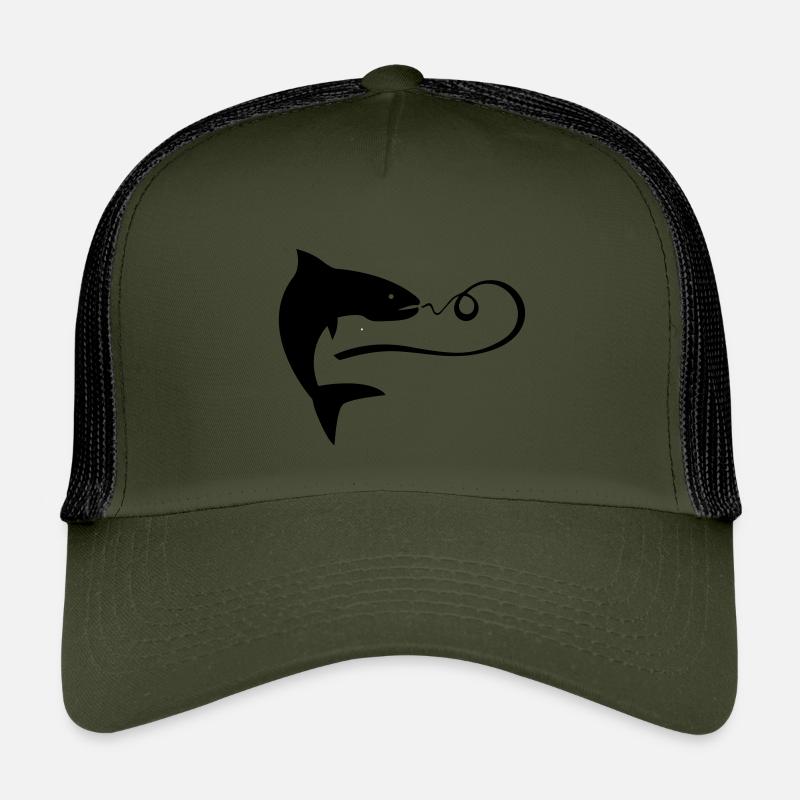 angeln - Kinder Trucker-Cap - Olive/Schwarz