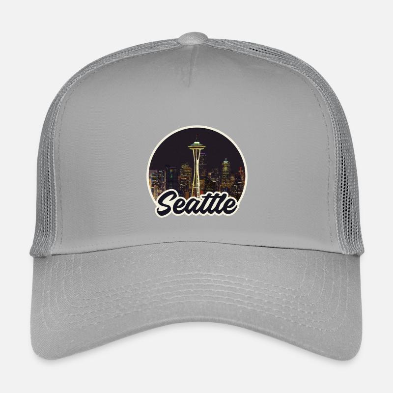 Aiguille spatiale du logo de la Skyline de la Nuit de Seattle Casquette trucker enfant