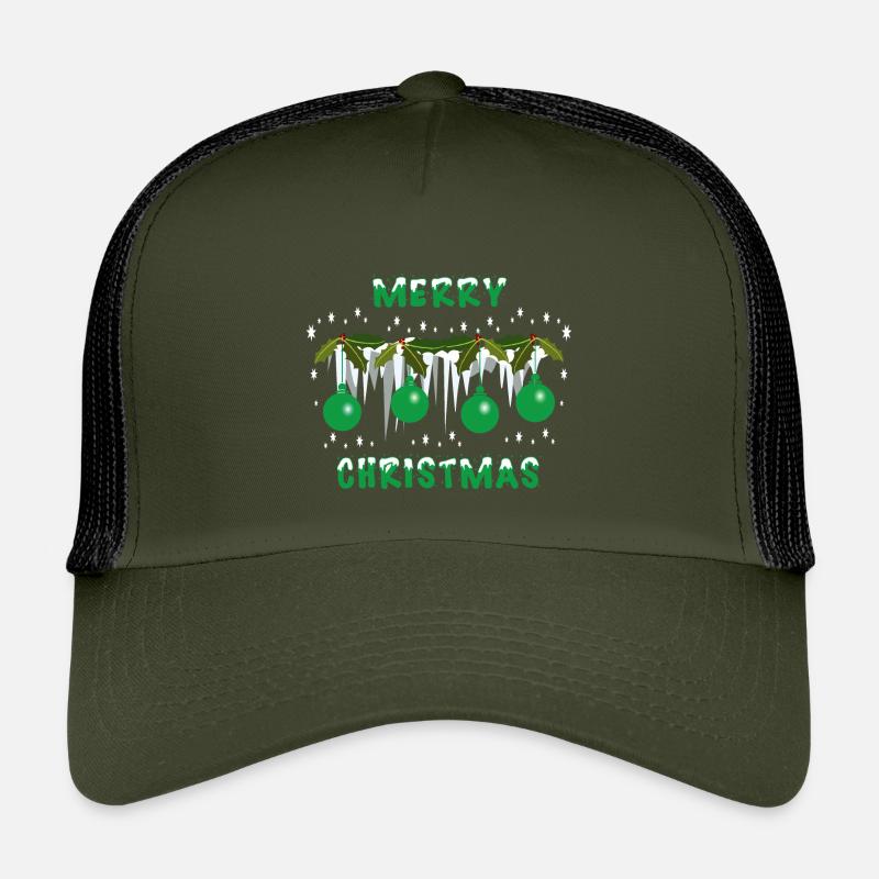 Boules de Noël vertes Casquette trucker enfant