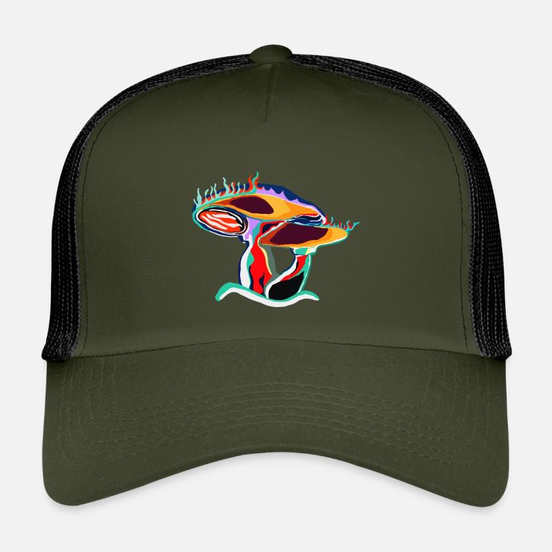 Bunter Pilz Farbenmix Kunst - Kinder Trucker-Cap - Olive/Schwarz