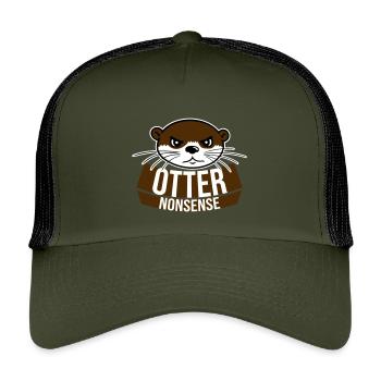 Otter Nonsense Lustig Wortspiel Otter Liebe Spruch - Kinder Trucker-Cap - Olive/Schwarz - Vorne