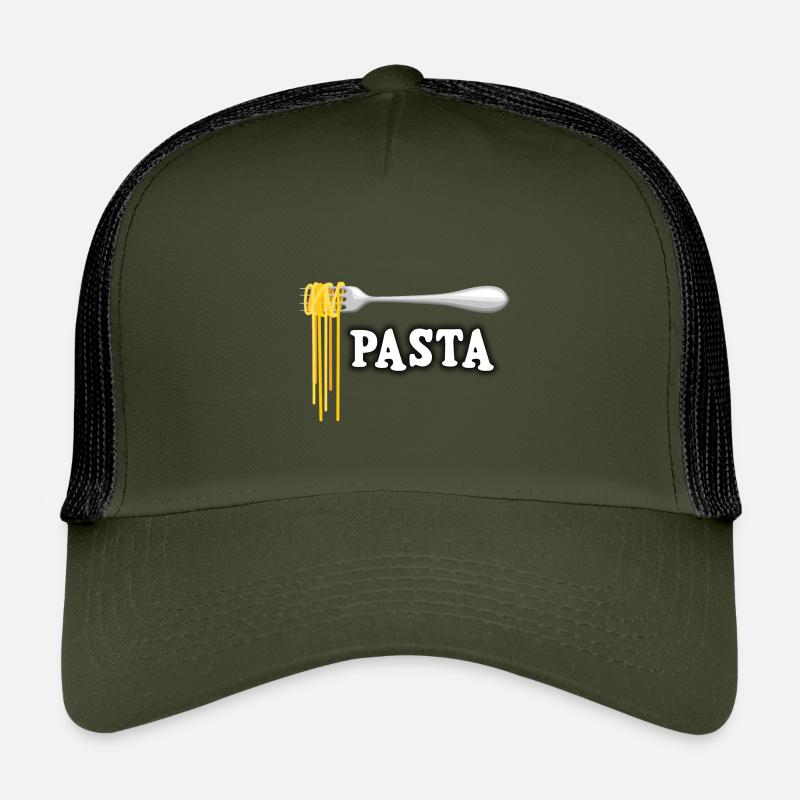 Illustration von Spaghetti mit Gabel Kinder Trucker-Cap