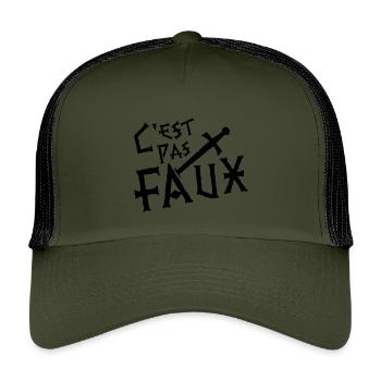 C'est pas faux ! légende de Camelot - Casquette trucker enfant - olive/noir - Devant