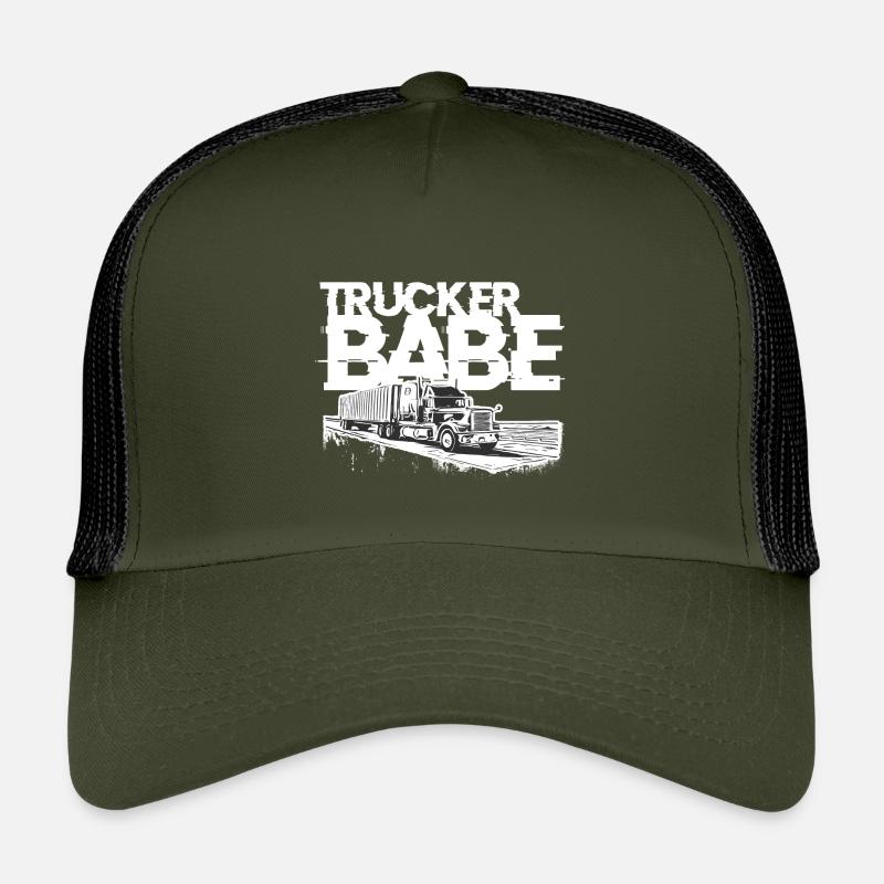 Trucker Babe - Kinder Trucker-Cap - Olive/Schwarz
