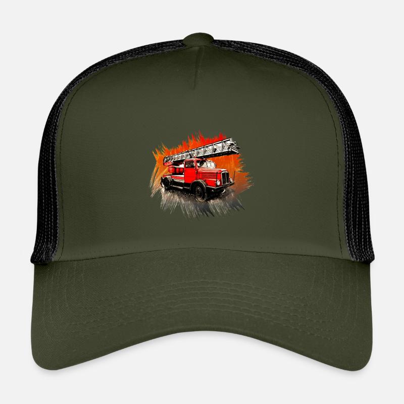 IFA S 4000 1 mit Drehleiter - Kinder Trucker-Cap - Olive/Schwarz