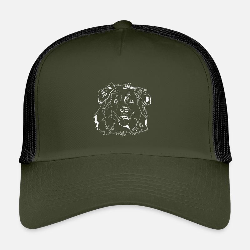 Australian Shepherd - Kinder Trucker-Cap - Olive/Schwarz