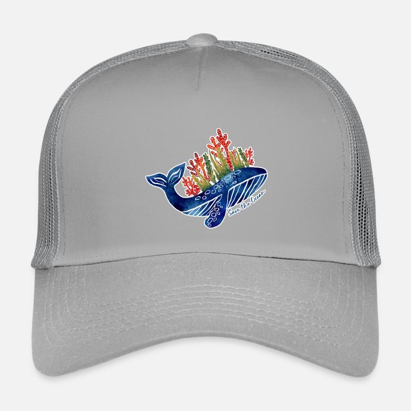 Illustration de baleine avec du corail | Protéger la mer Casquette trucker enfant