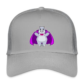 Hippopotame Halloween Vampire - Casquette trucker enfant - gris clair - Devant