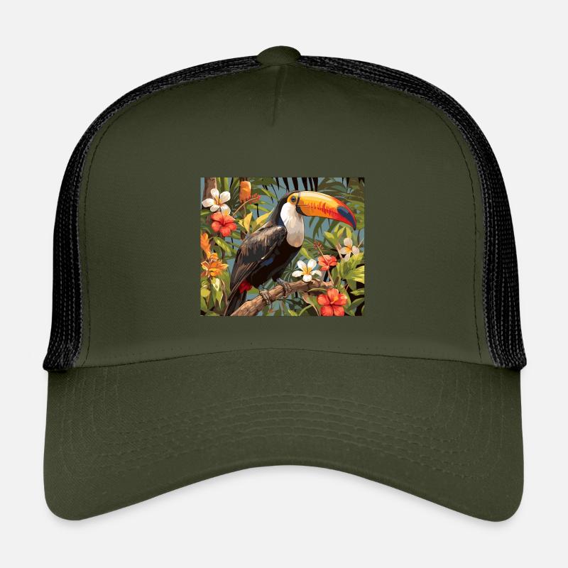 Tukane Tukan - Kinder Trucker-Cap - Olive/Schwarz