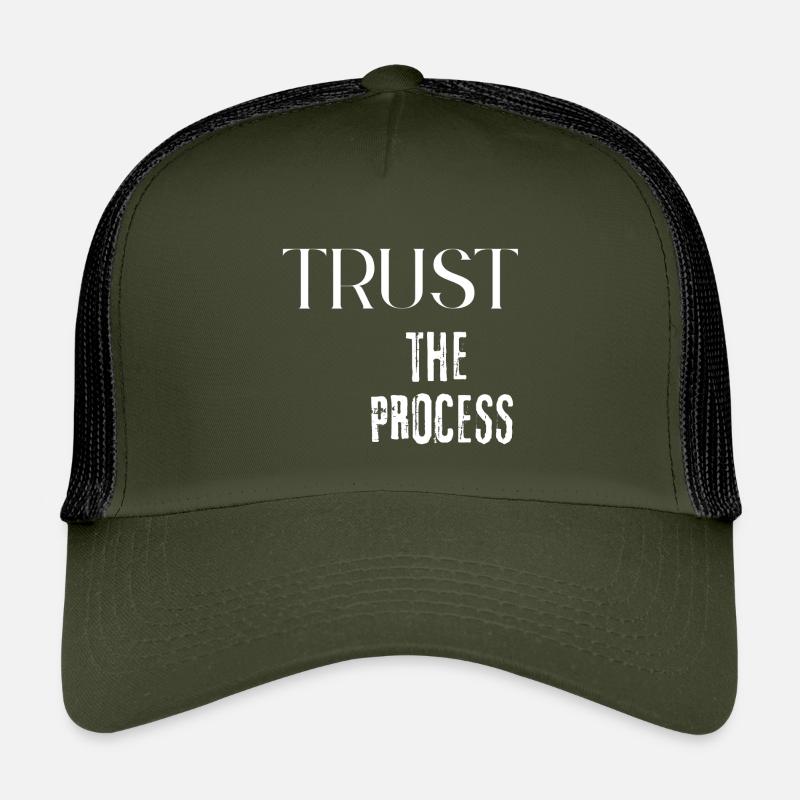 Trust the Process - Kids’ Trucker Cap - olive/black