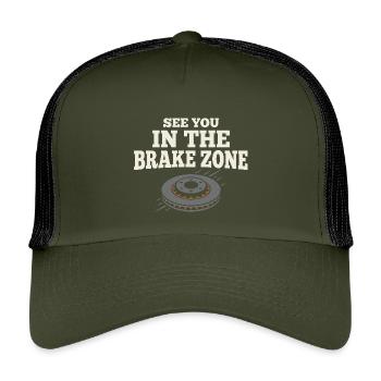 Track Day Brake Dust Hpde Track Car Autocross - Kids’ Trucker Cap - olive/black - Front
