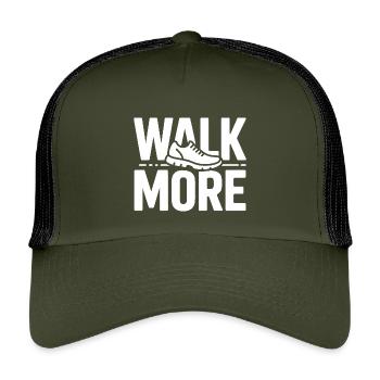 Walk More 10000 Schritte - Kinder Trucker-Cap - Olive/Schwarz - Vorne