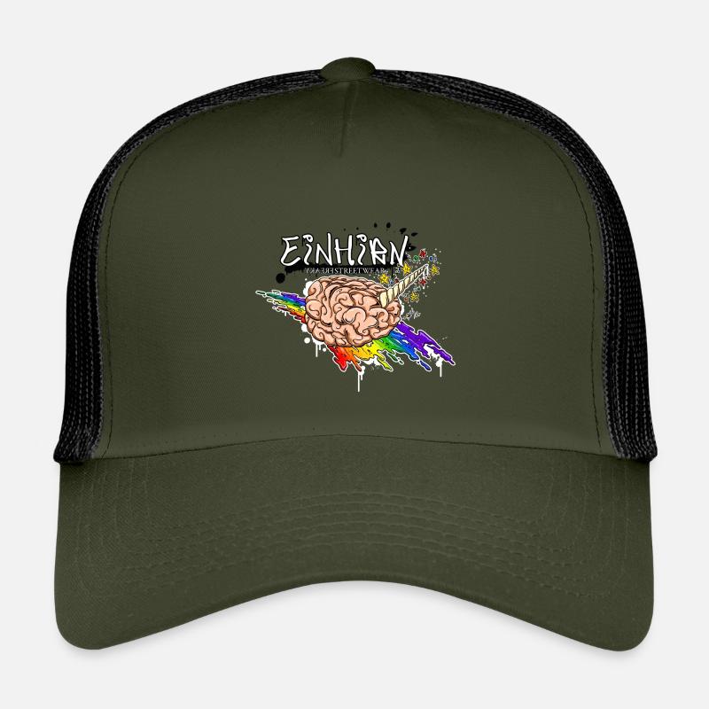 Einhirn - Kinder Trucker-Cap - Olive/Schwarz