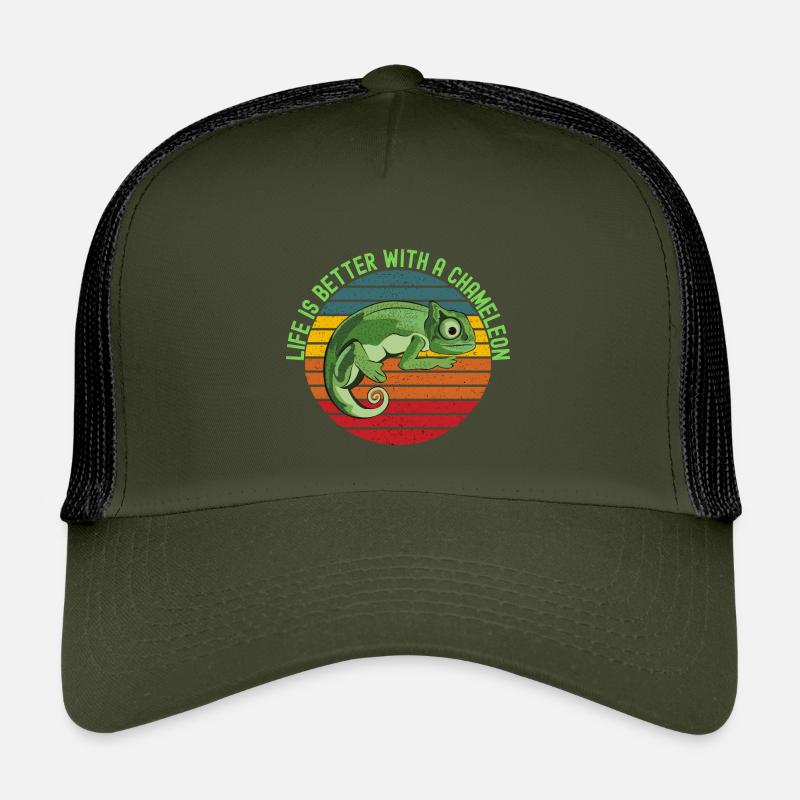 La vie est meilleure avec un caméléon Casquette trucker enfant