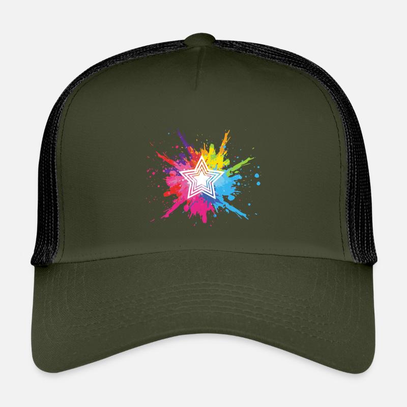étoile blanche et explosion multicolore Casquette trucker enfant