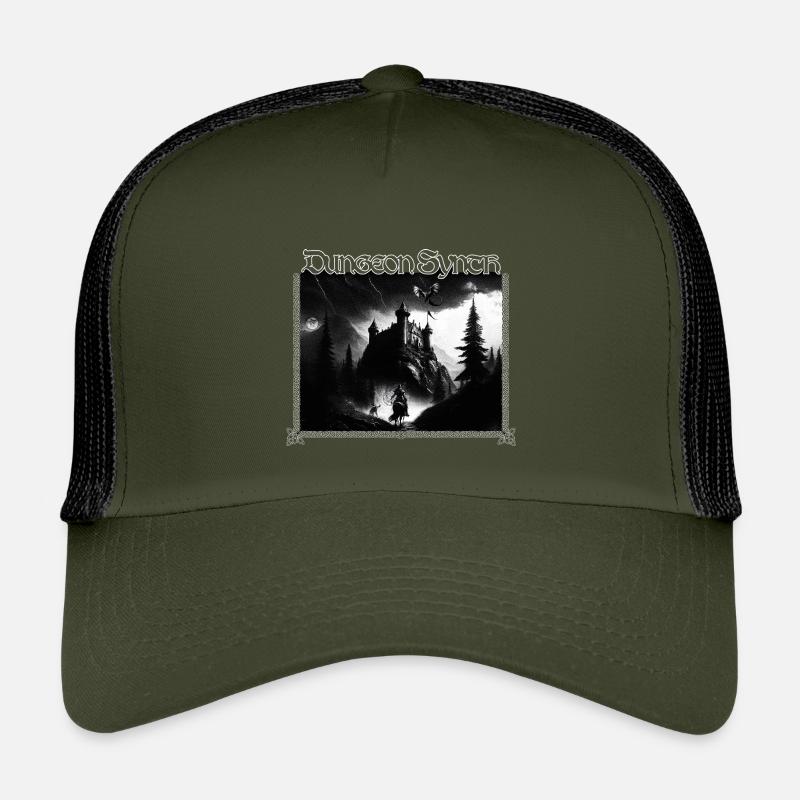 Dungeon Synth - Kids’ Trucker Cap - olive/black