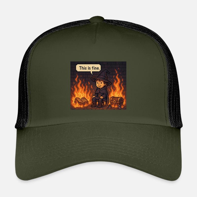 This Is Fine Kinder Trucker-Cap