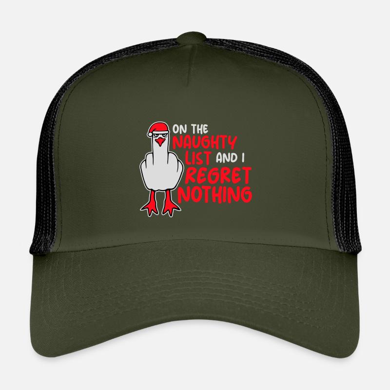 On the naughty list and I regret nothing Böse Möwe Kinder Trucker-Cap