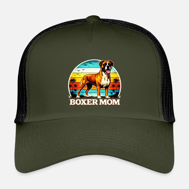 Boxer Mom  - Kinder Trucker-Cap - Olive/Schwarz