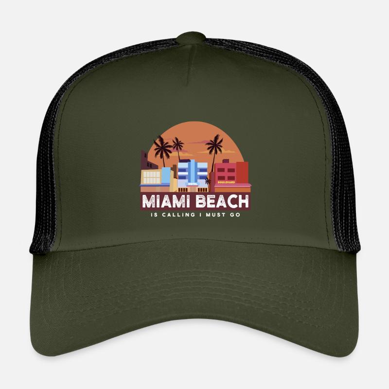 Miami Beach Retro Skyline Casquette trucker enfant