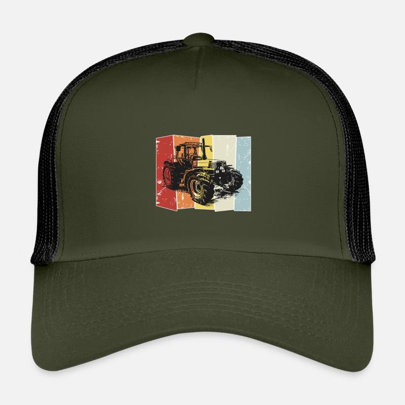 Traktor Deutz retro style - Kinder Trucker-Cap - Olive/Schwarz